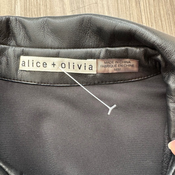 Alice + Olivia Black Mini Faux Leather Dress - Picture 3 of 7